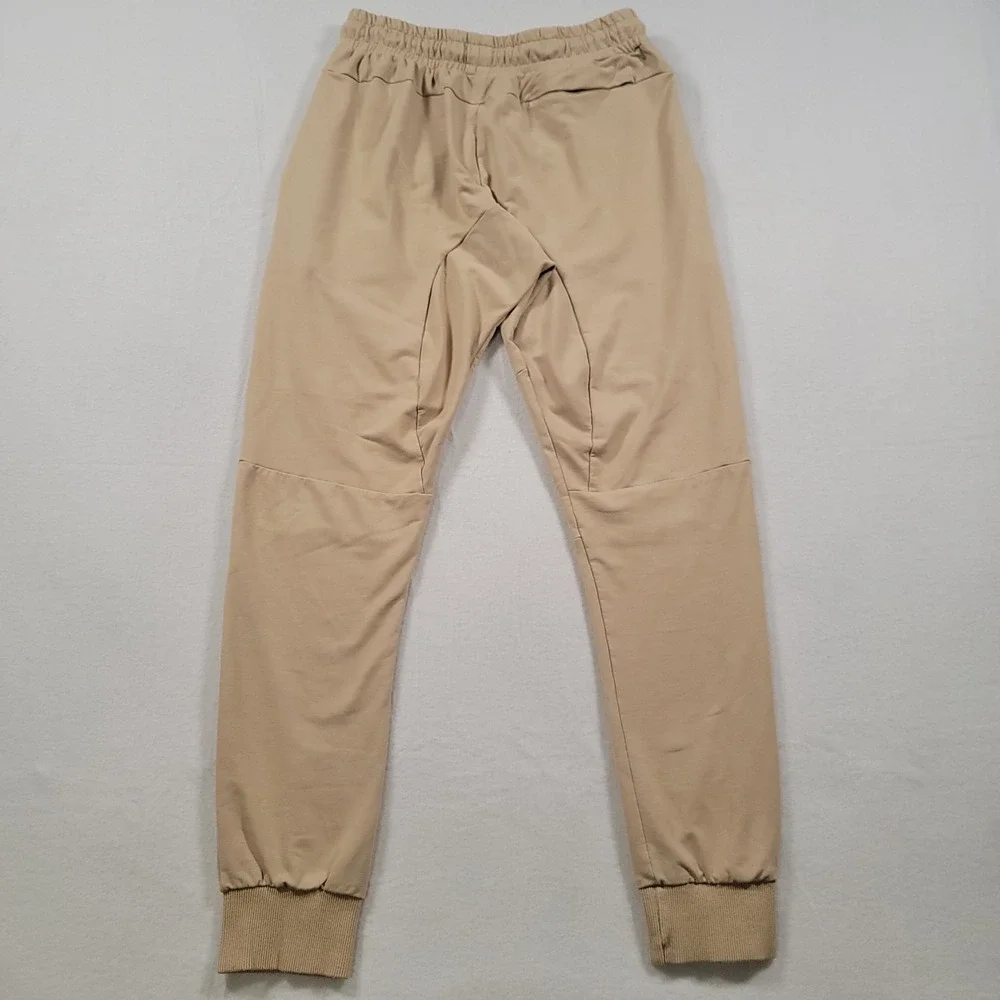 Vanquish Fitness Joggers Mens Medium Tan Slim Stretch Drawstring Pants